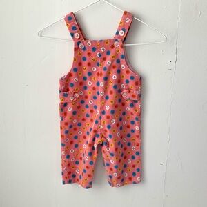 Vintage 70s pink corduroy 9M baby overalls